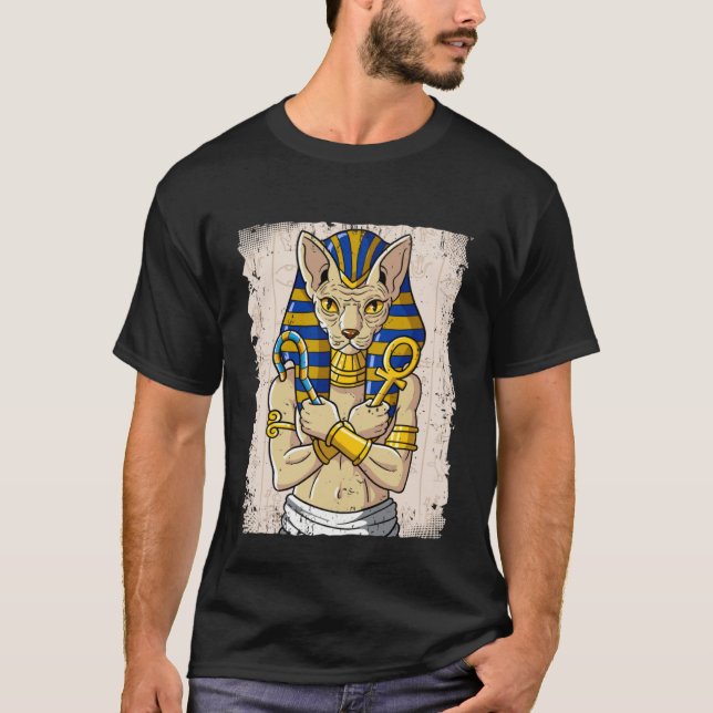 Ägypten Cat Sphynx Pharao T-Shirt (Vorderseite)