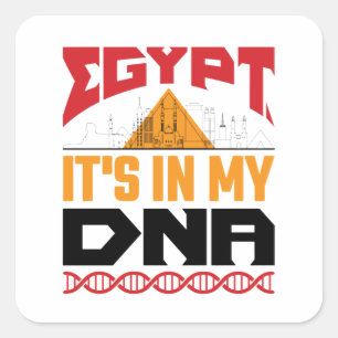 Ägypten Es ist in meiner DNA Ägyptisches Erbe Wurz Quadratischer Aufkleber