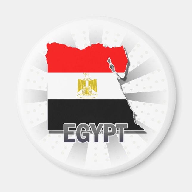 Ägypten Flag Map 2.0 Magnet (Vorne)