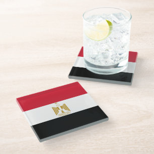 Ägypten-Flagge Glasuntersetzer