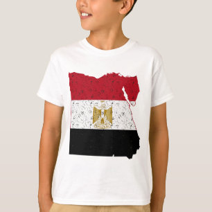 Ägypten-Flagge Karte Crackle T-Shirt