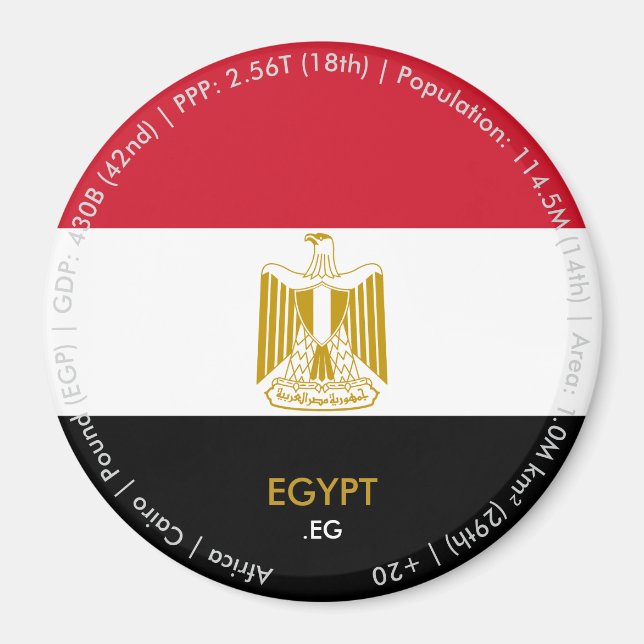 Ägypten-Flagge Magnet (Vorne)