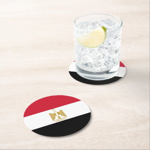 Ägypten-Flagge Runder Pappuntersetzer