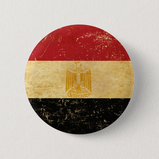 Ägypten-Flagge Vintage-Grunge-Design-Button Button (Vorderseite)