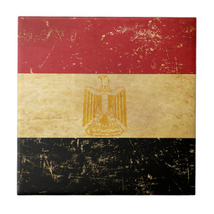 Ägypten-Flagge Vintage-Grunge-Design Keramikfliese
