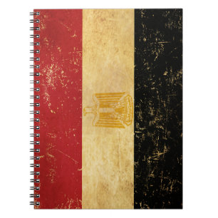 Ägypten-Flagge Vintage-Grunge-Design-Notizbuch Notizblock