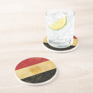 Ägypten-Flagge Vintage-Grunge-Design-Unterlage Getränkeuntersetzer