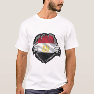 Ägypten-Flagge zerrissen im Grunge-Kreisstil Kunst T-Shirt