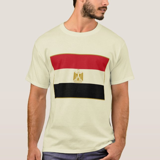 ÄGYPTEN-Flaggen-T-Shirts, Tassen, Knöpfe T-Shirt (Vorderseite)