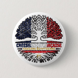 Ägypten Französisch-Frankreich-Baumwurzelfahne Button