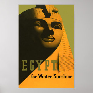 Ägypten für Winter Sunshine Vintage Travel Poster