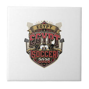 Ägypten Fußball 2026 Fußball Fett Land Typografie  Fliese