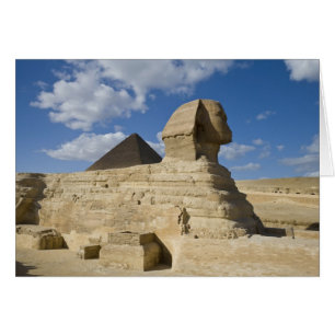 Ägypten, Giza. Die große Sphynx erhebt sich über d