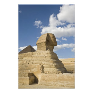 Ägypten, Giza. Die große Sphynx erhebt sich über d Fotodruck