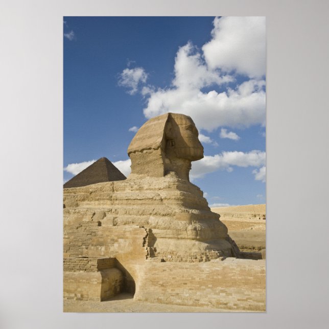 Ägypten, Gizeh. Der große Sphynx erhebt sich über  Poster (Vorne)