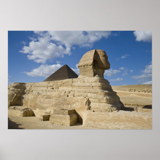 Ägypten, Gizeh. Die große Sphynx erhebt sich über  Poster (Vorne)