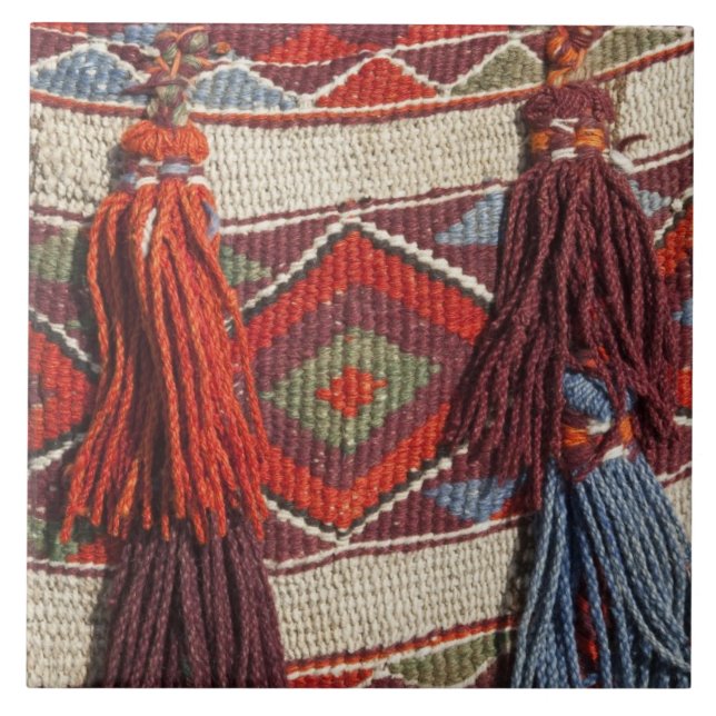 Ägypten, Gizeh. Kameldecke in den Pyramiden Fliese (Vorderseite)