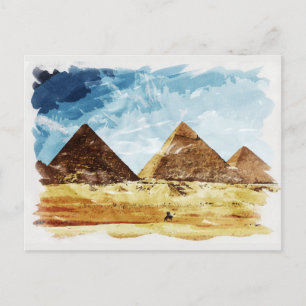 Ägypten Gizeh Pyramids Historisches Watercolor Sou Postkarte