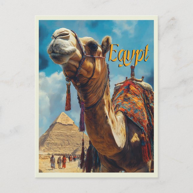 Ägypten Gizeh Pyramids Vintage Travel Postkarte (Vorderseite)