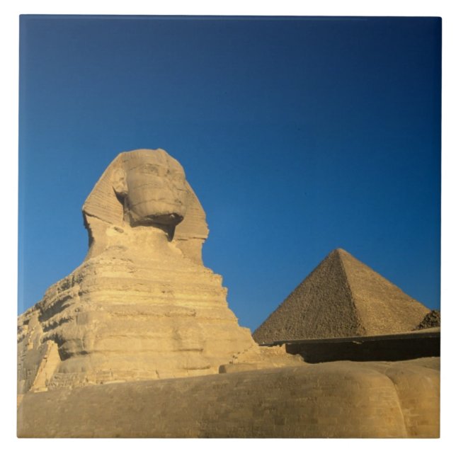 Ägypten, Gizeh, Sphinx, Altes Königreich, Unesco Fliese (Vorderseite)