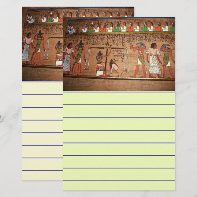 Ägypten-Hieroglyphen-Geschichten Briefpapier (Vorne/Hinten)