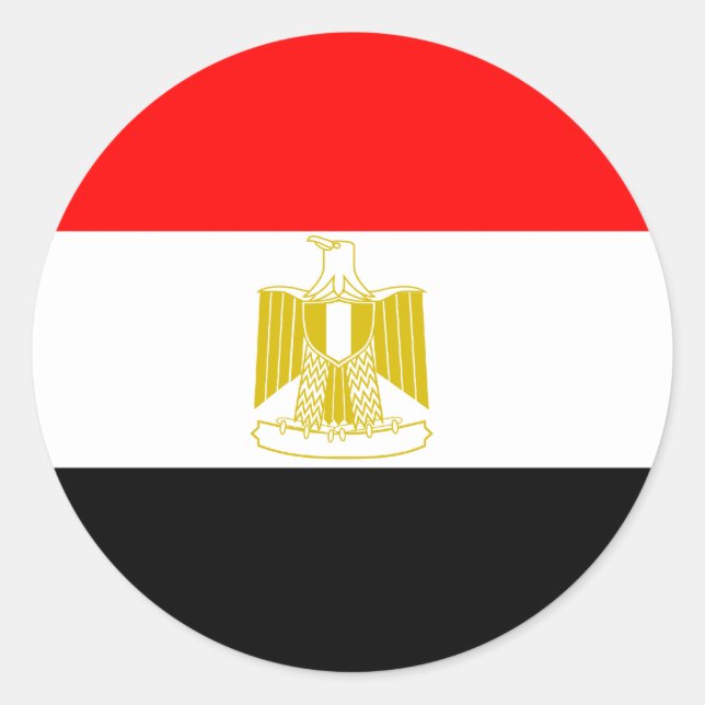 Ägypten Hochwertige Flagge Runder Aufkleber (Vorderseite)