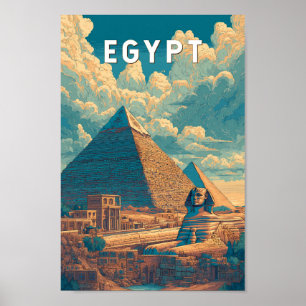 Ägypten Illustration Reise Kunst Vintage Poster