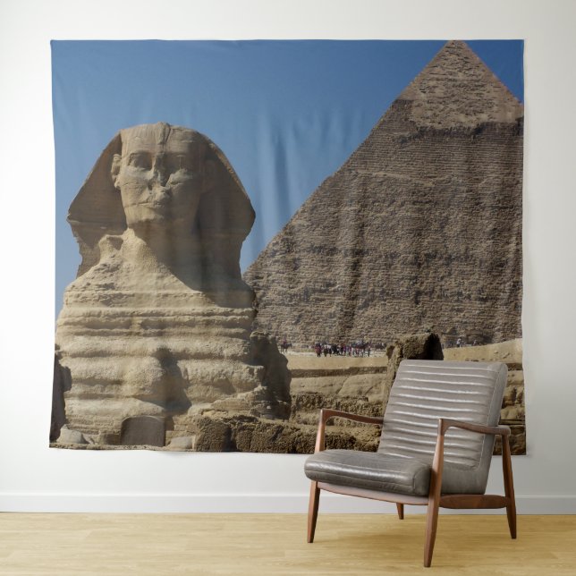 Ägypten Kairo Sphinx Statue Pyramids Szene Hinterg Wandteppich (Beispiel (Horizontal))