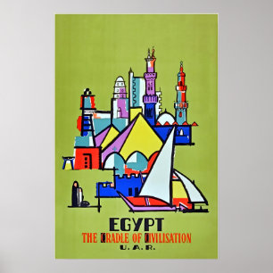 Ägypten Kunst Reiseplakat Ägyptischer Druck Poster