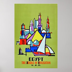 Ägypten Kunst Reiseplakat Ägyptischer Druck Poster