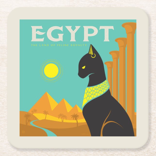 Ägypten | Land der Felinischen Royalität Rechteckiger Pappuntersetzer (Vorderseite)