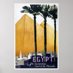 Ägypten Land der Pharaonen Vintage 1937 Poster