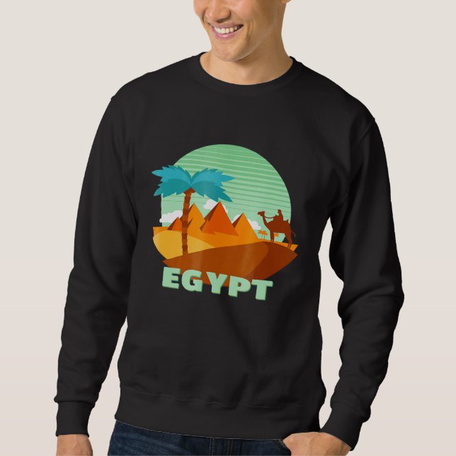 Ägypten Land Pyramids Camel Palm Tree Souvenir Sweatshirt (Vorderseite)