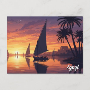 Ägypten Nil Felucca Postkarte
