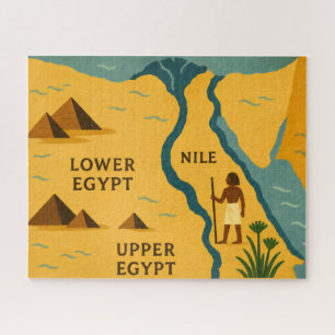 Ägypten Nile Karte Mystique Puzzle Blue Gold