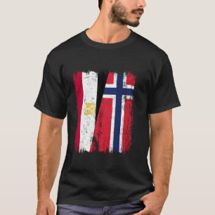 Ägypten Norwegen Halbfahne Ägyptische norwegische T-Shirt