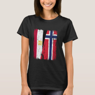 Ägypten Norwegen Halbfahne Ägyptische norwegische T-Shirt