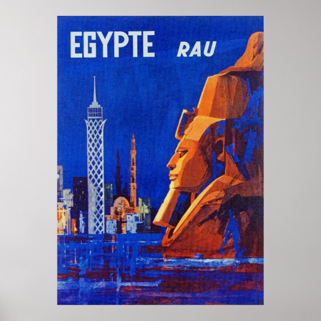 Ägypten, Pharao, Retro Vintage Travel Poster (Vorne)