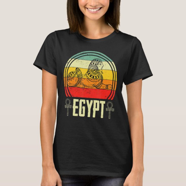 Ägypten Pharaoh Anubis Sphinx Ägyptologie Pyramide T-Shirt (Vorderseite)