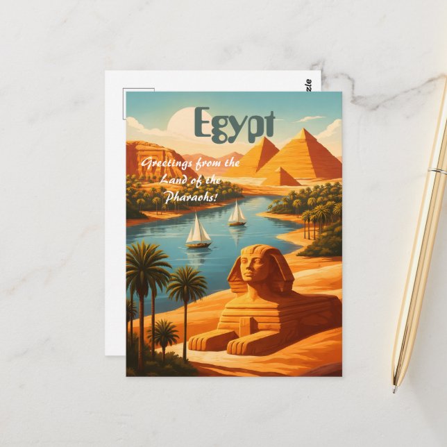 Ägypten Postkarte (Vorderseite/Rückseite Beispiel)
