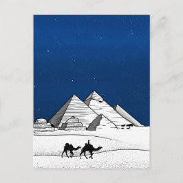 Ägypten - Pyramide Schwarzweiß Postkarte