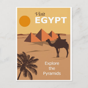 Ägypten Pyramiden Vintage Reiseplakat Postkarte