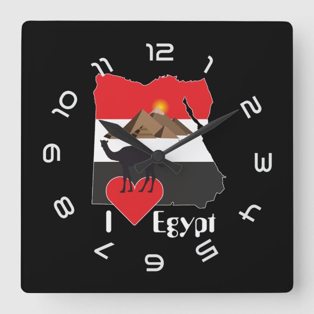 Ägypten Quadratische Wanduhr (Vorderseite)