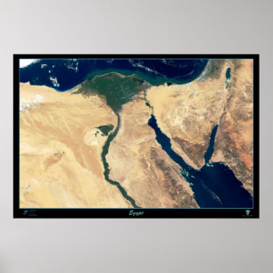 Ägypten Satellitenplakatkarte Drucken aus dem Welt Poster