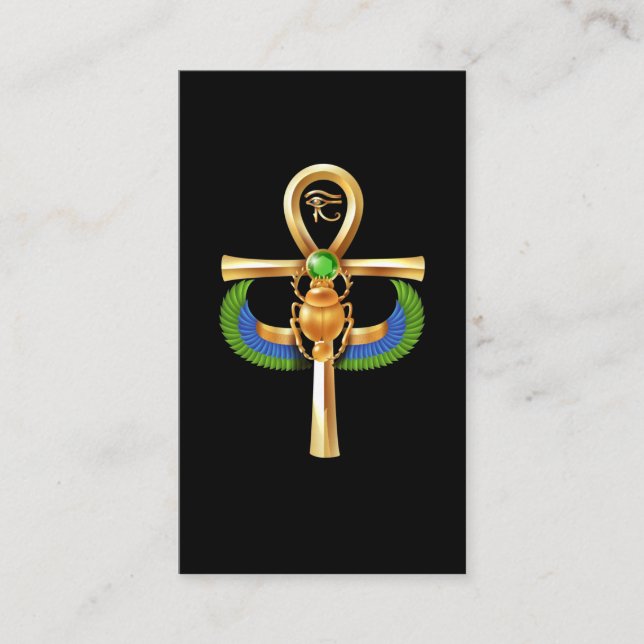 Ägypten Scarab Artifact Ankh Horus Eye Visitenkarte (Vorderseite)