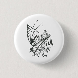 Ägypten Schwarz Weiß Abstrakte Stammes-Tattoo-Kuns Button