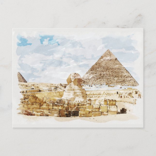 Ägypten Sphinx Gizeh Pyramids Reisen Kunstferien Postkarte (Vorderseite)