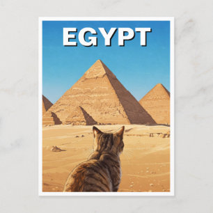 Ägypten Sphinx Pyramiden von Gizeh Cat Postkarte