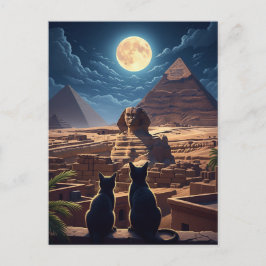 Ägypten Sphinx Pyramiden von Gizeh Katzen Postkarte