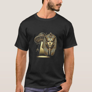 Ägypten UFO Goldene Maske Cyber-Strahl Grafik T-Shirt